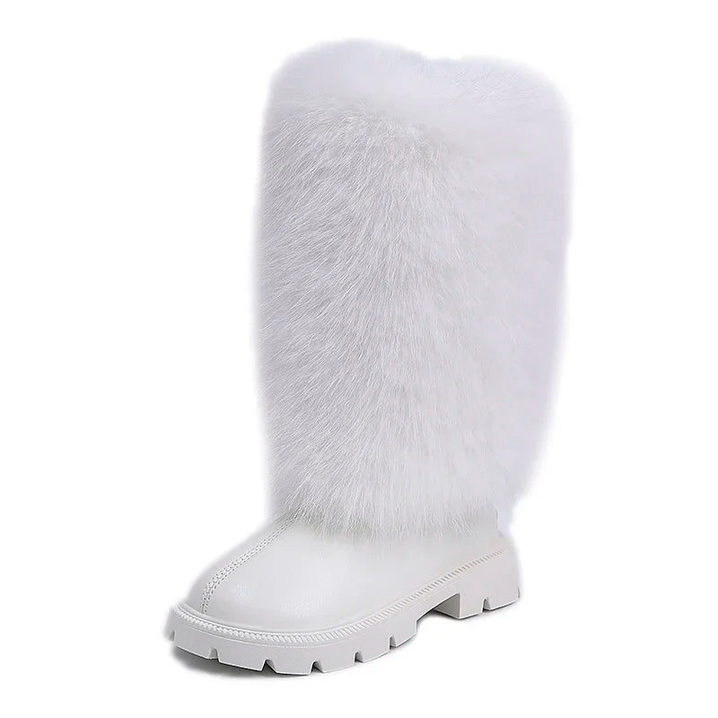 Girls High Warm Leather Boots