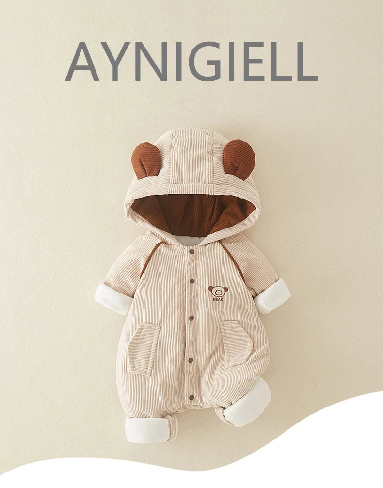 Cozy Winter Baby Romper Set