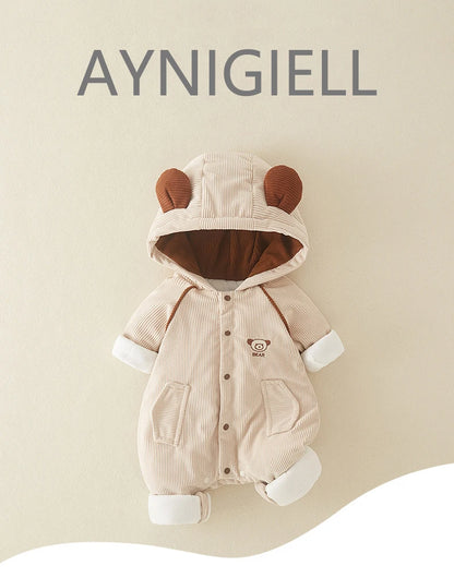 Cozy Winter Baby Romper Set