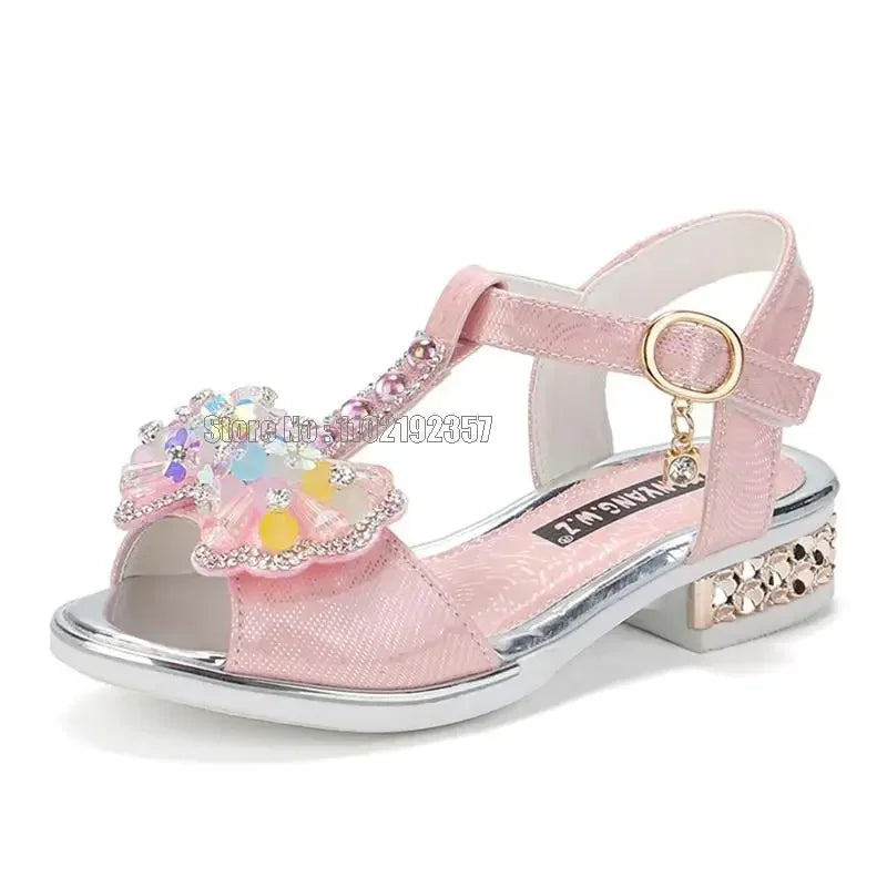 Girls' Bow Dress Sandals, Flat Summer Party Shoes