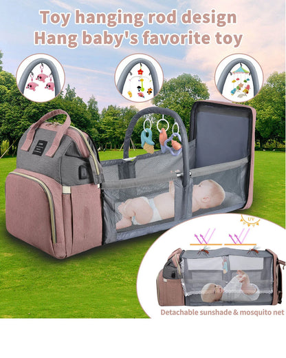 Backpack with Crib Bed & Diaper Bag