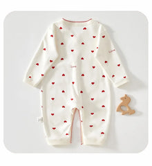 Newborn Cotton Hooded Jumpsuit, Seamless Spring Romper