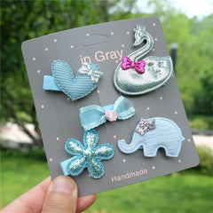 Kids' Cartoon Hair Clips, 5-Piece Princess Hairpin Set