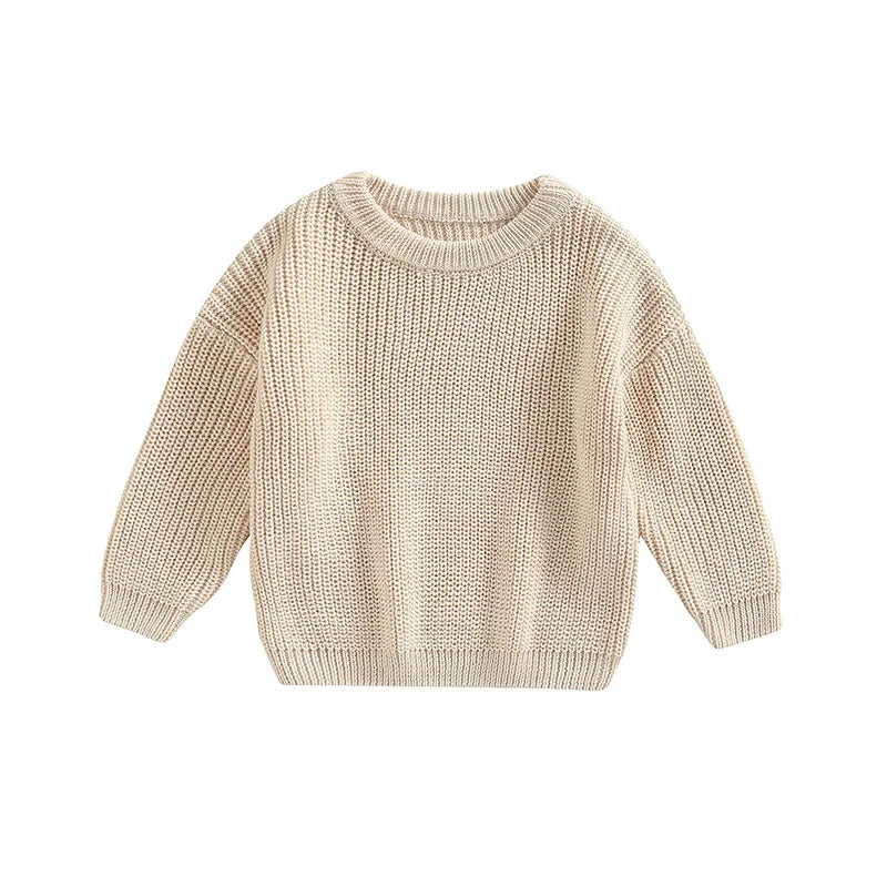 Basic Cotton Long Sleeve Sweater - PAMU8