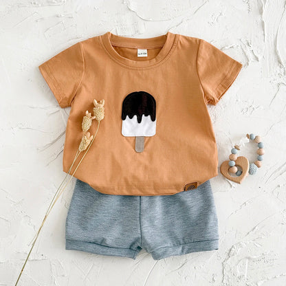 Ice cream Patchwork T-Shirts+Shorts