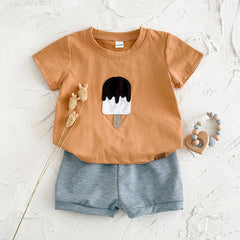 Ice cream Patchwork T-Shirts+Shorts