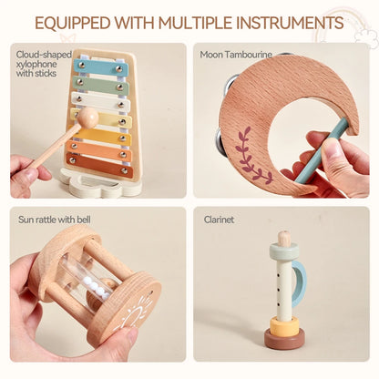 Wooden Rattle Musical Baby Toys