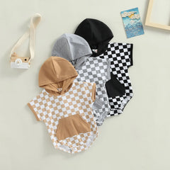 Checkerboard Print Baby Outfit