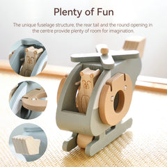 Wooden Plane and Helicopter Toy Set