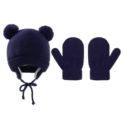 Knit Baby Hat Gloves Set