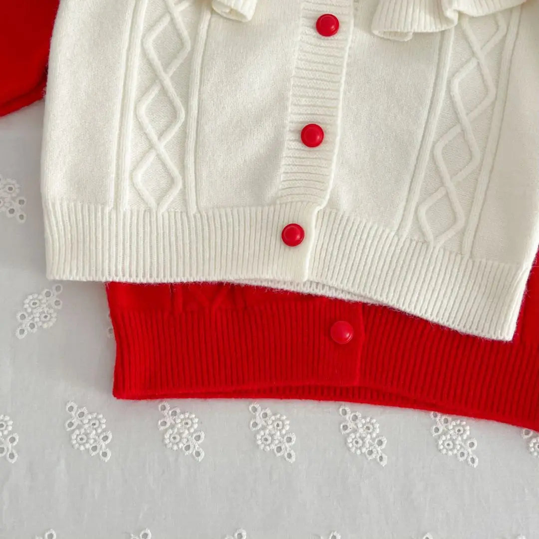Flutter Sleeve Knitted Sweater Set