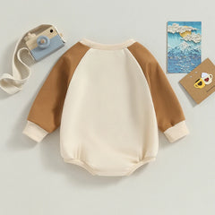 Baby Raglan Sleeve Letter-Print Long-Sleeve Romper