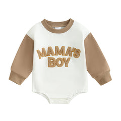 Baby Boys' Letter Sweatshirt Romper, Long-Sleeve Fall