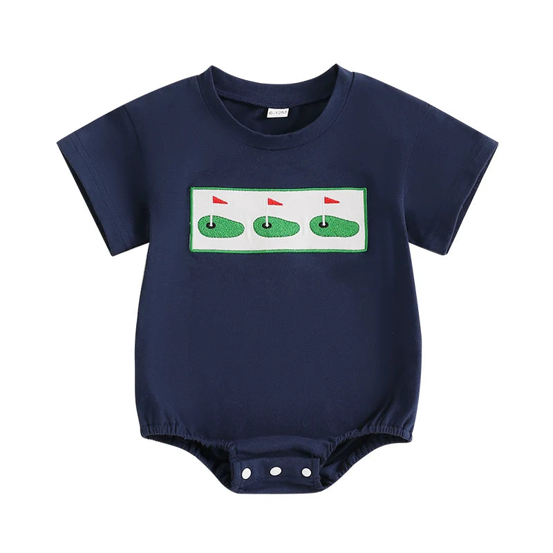 Golf Embroidery Crewneck Romper