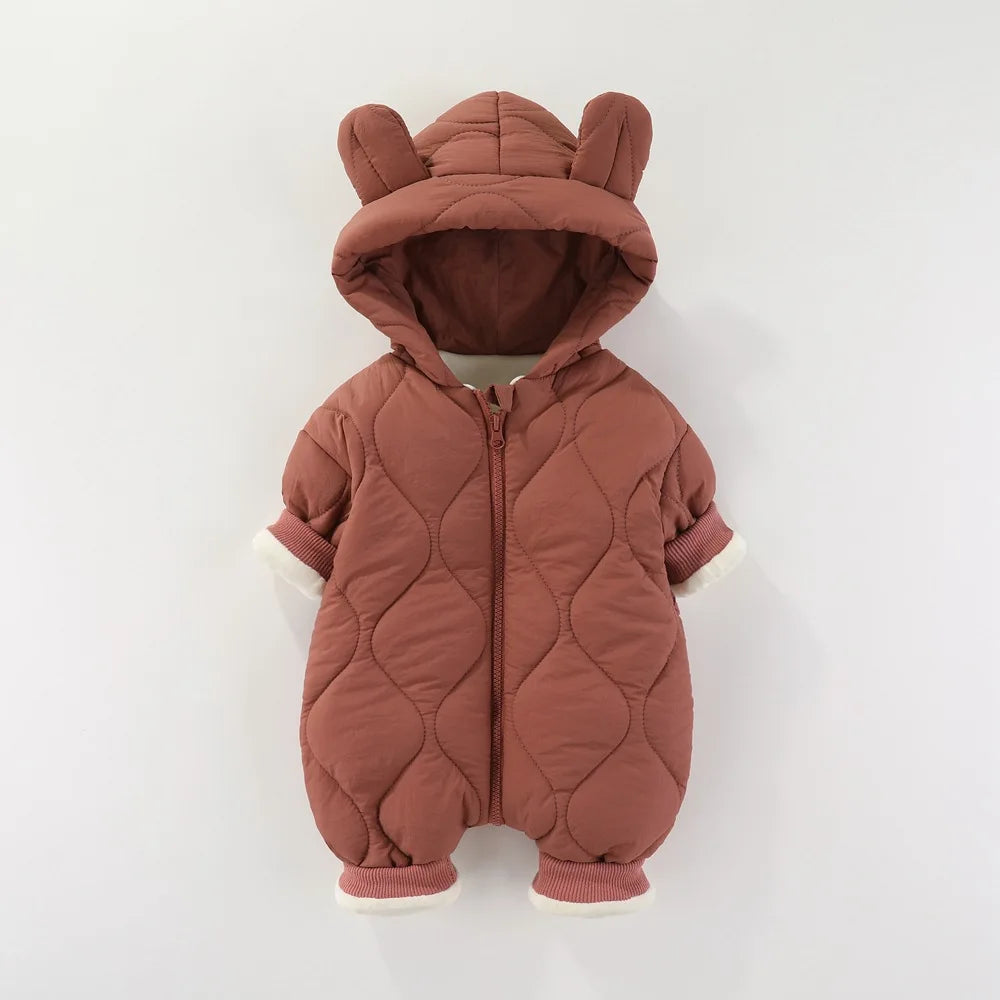 Baby Plush Cotton Jumpsuit, Thick Winter Snowsuit
