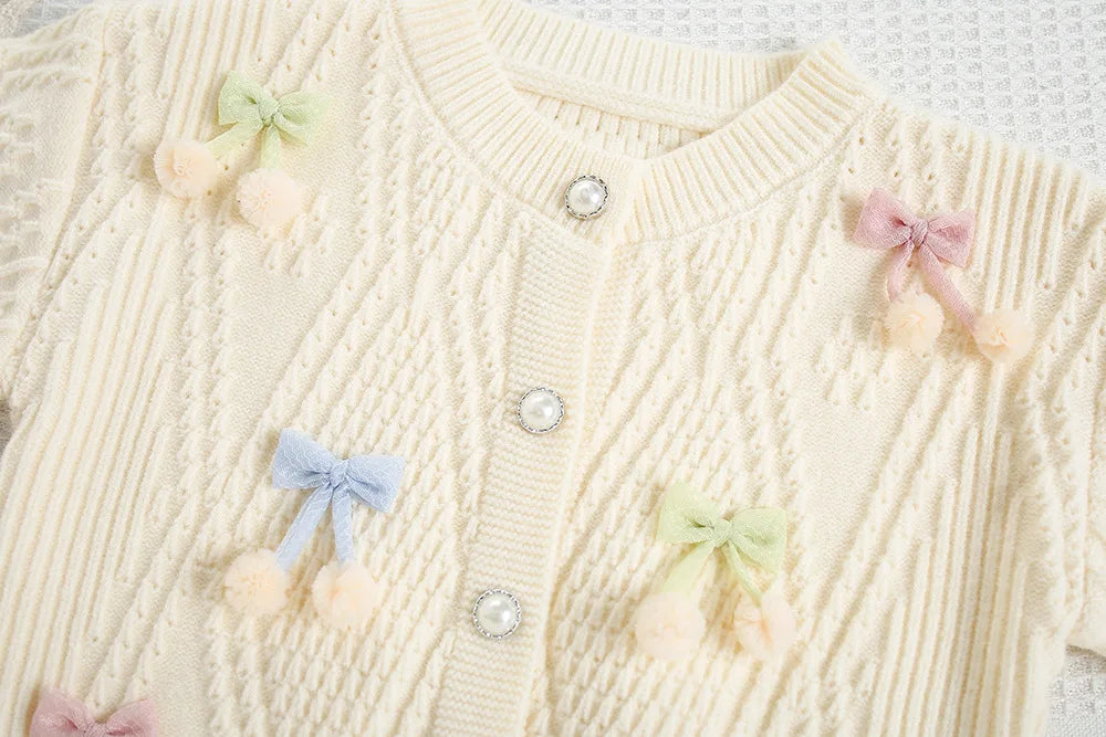 Cute Flower Bow Girls Outfit