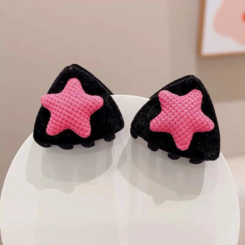 Heart-Shaped Star Hair Clips