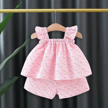 Colorful Dot Sleeve Baby Set