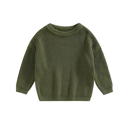 Basic Cotton Long Sleeve Sweater - PAMU8