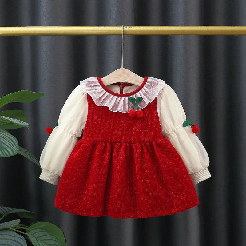 Cherry Mesh Baby Girl Dress