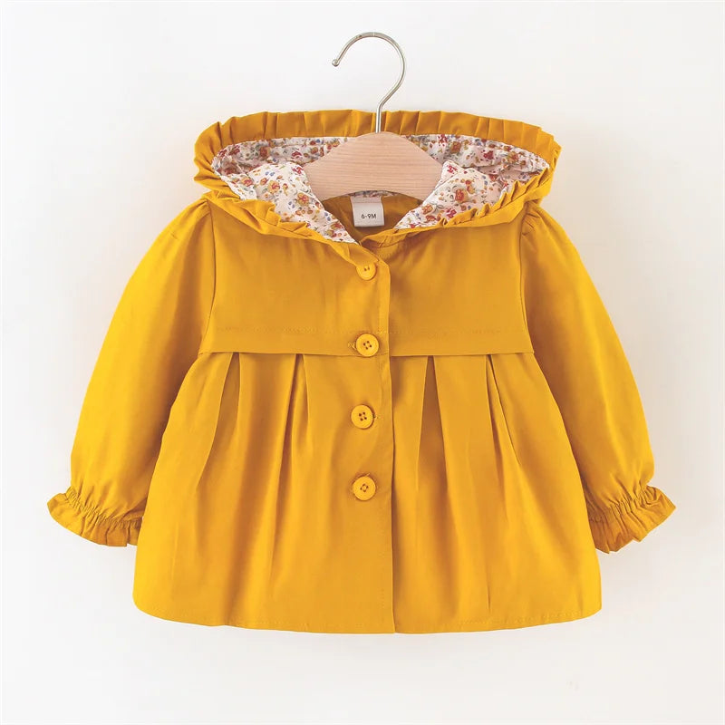 Stylish Solid Baby Girl Coat
