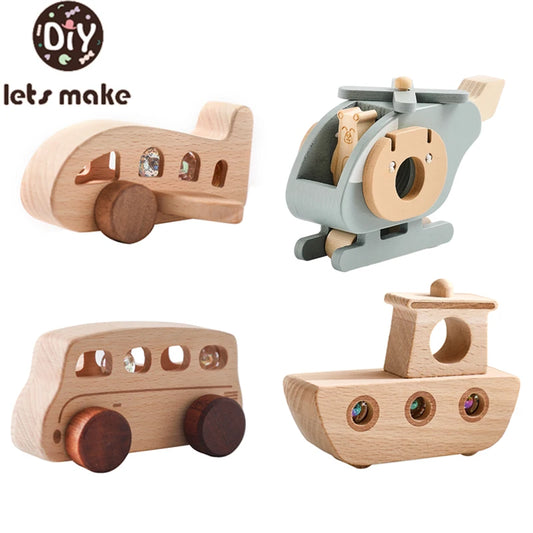 Wooden transportation toy with vehicle style options