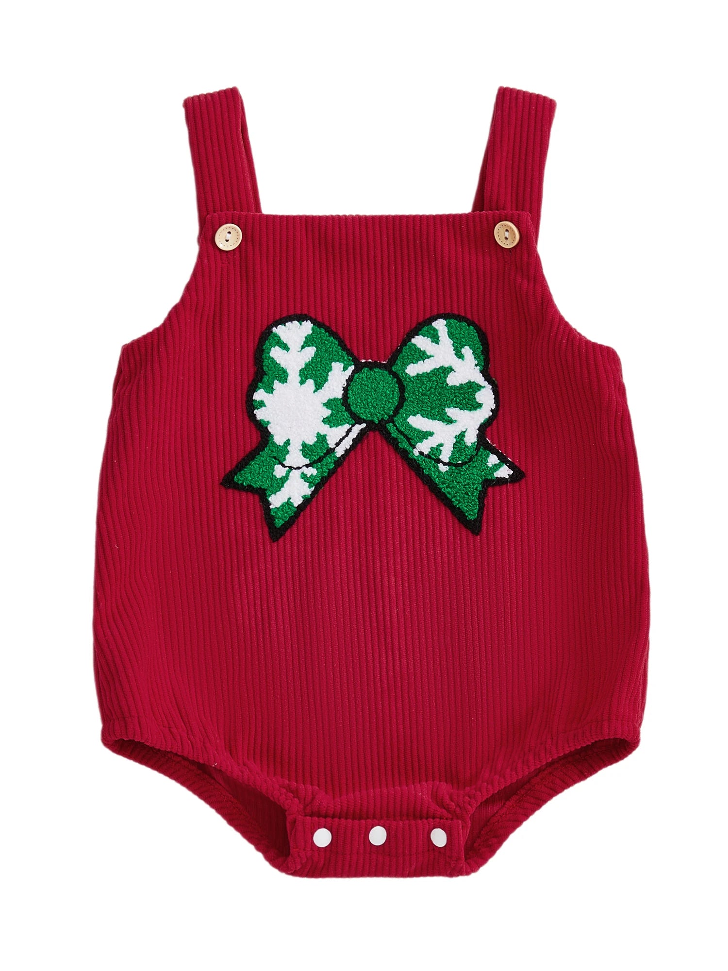 Embroidery Bow Christmas Bodysuit