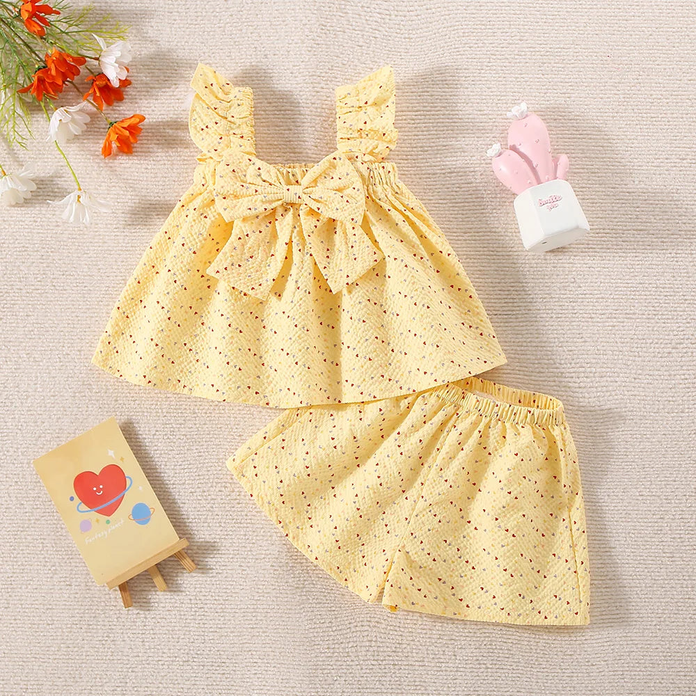 Cute Summer Top Shorts Set