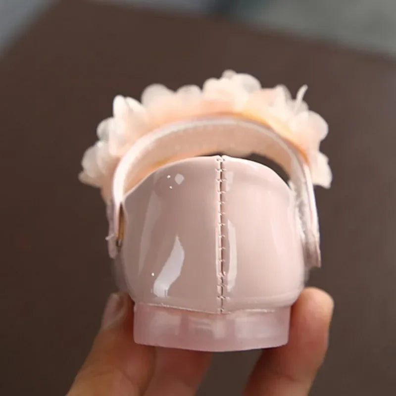 Girls' Flower Party Sandals, Leather Dress Shoes