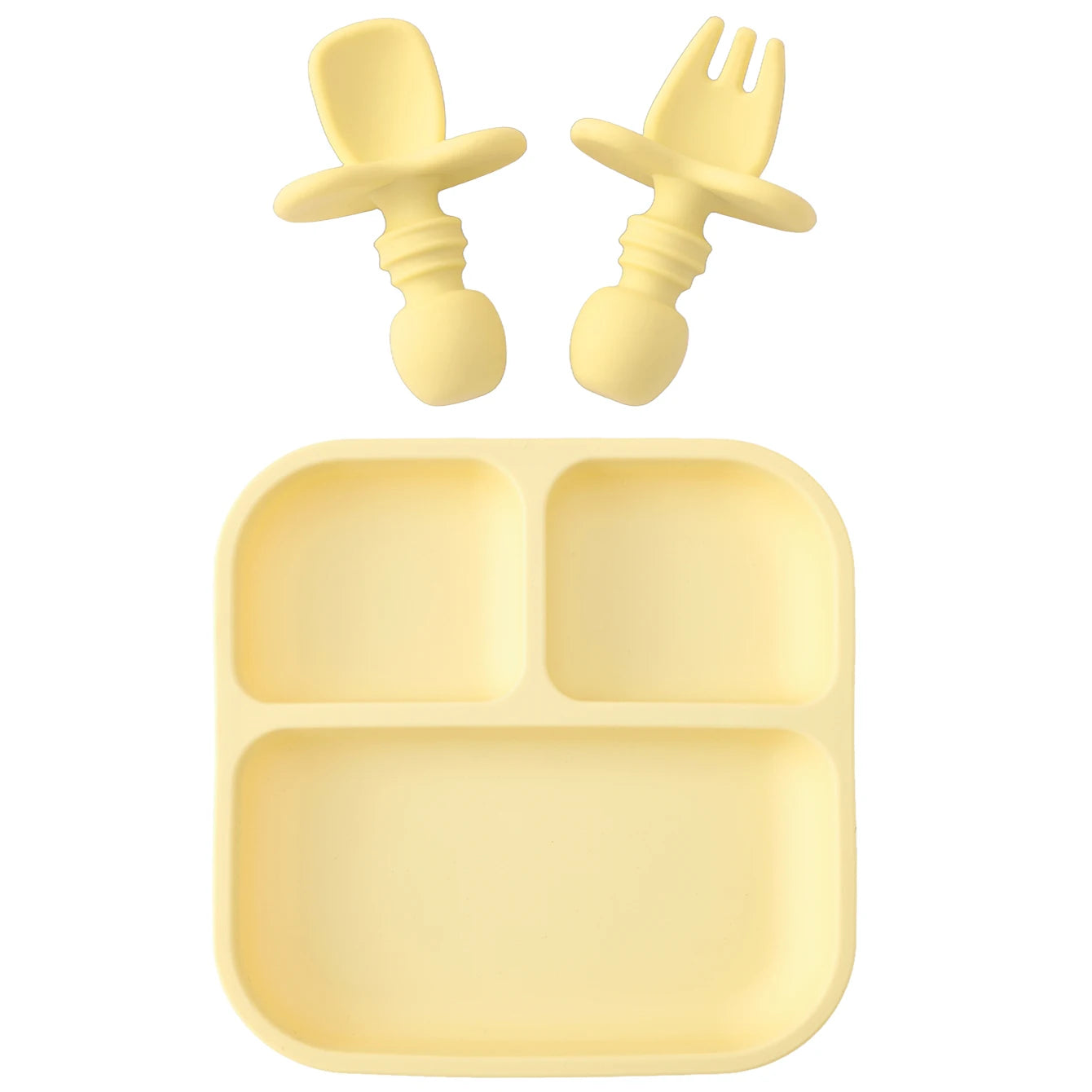 Colorful Silicone Baby Feeding Set, 2 Pieces