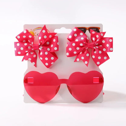 Dot Hairpins & Heart glasses