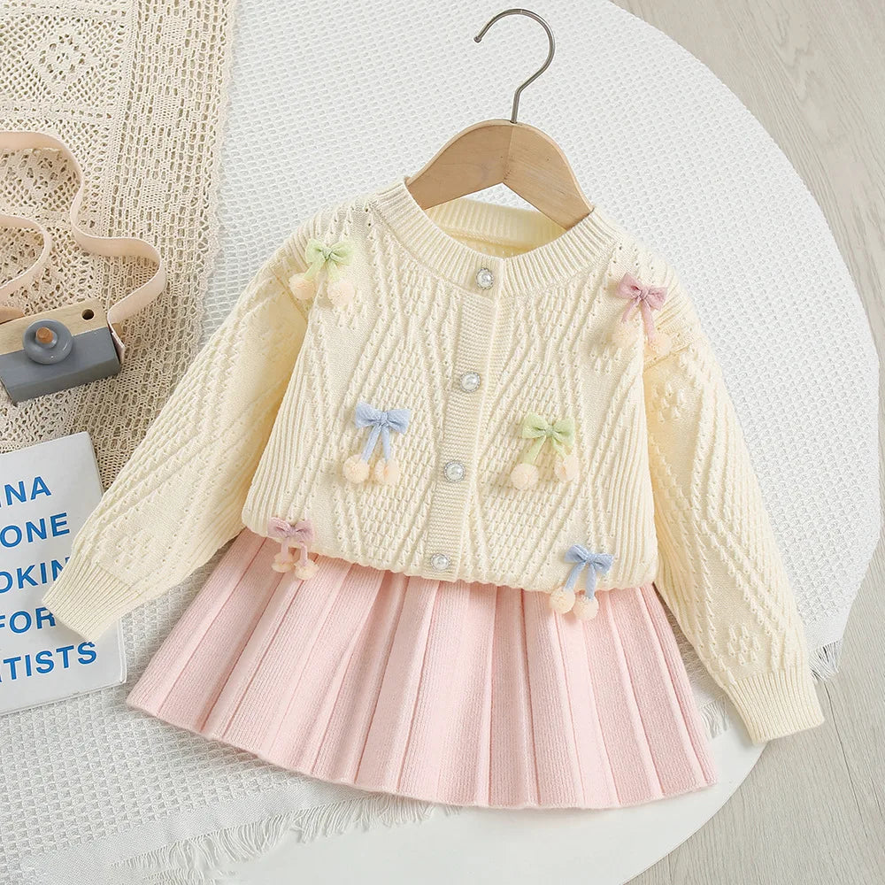 Cute Flower Bow Girls Outfit