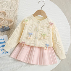 Cute Flower Bow Girls Outfit