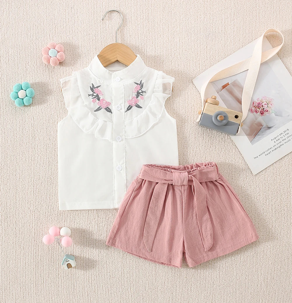 Baby Girl Floral Sleeveless Top and Shorts Set | 12–18 Months