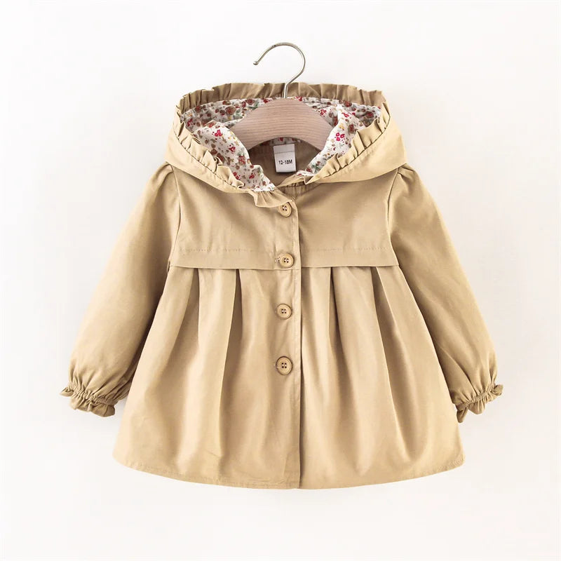Stylish Solid Baby Girl Coat