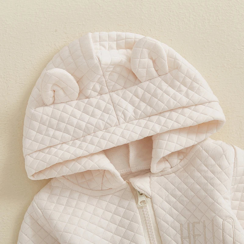 Hooded Embroidery Letter Outfit