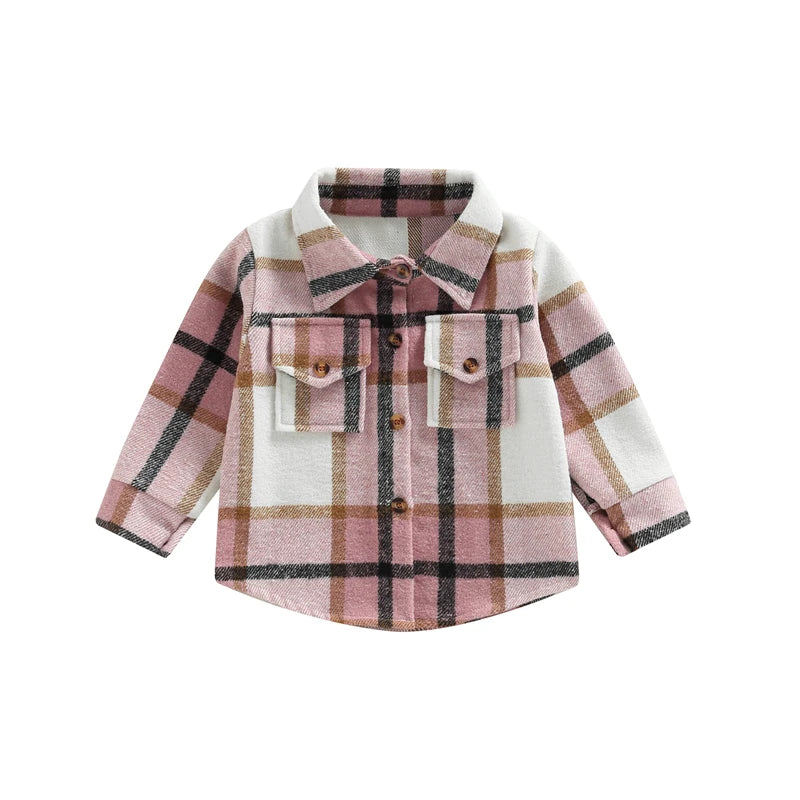Boy Plaid Shirt Jacket Coat