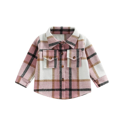 Boy Plaid Shirt Jacket Coat