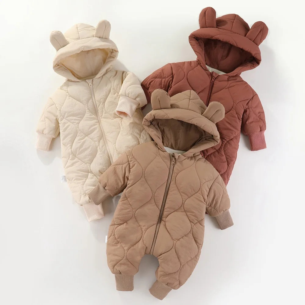 Baby Plush Cotton Jumpsuit, Thick Winter Snowsuit