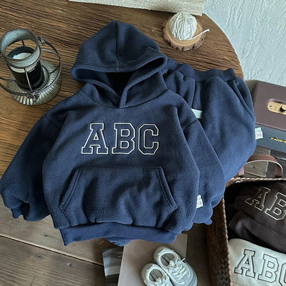 Fur Lining Boys Hoodie Set