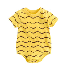 Baby Short-Sleeve Bodysuit, Summer Unisex Romper