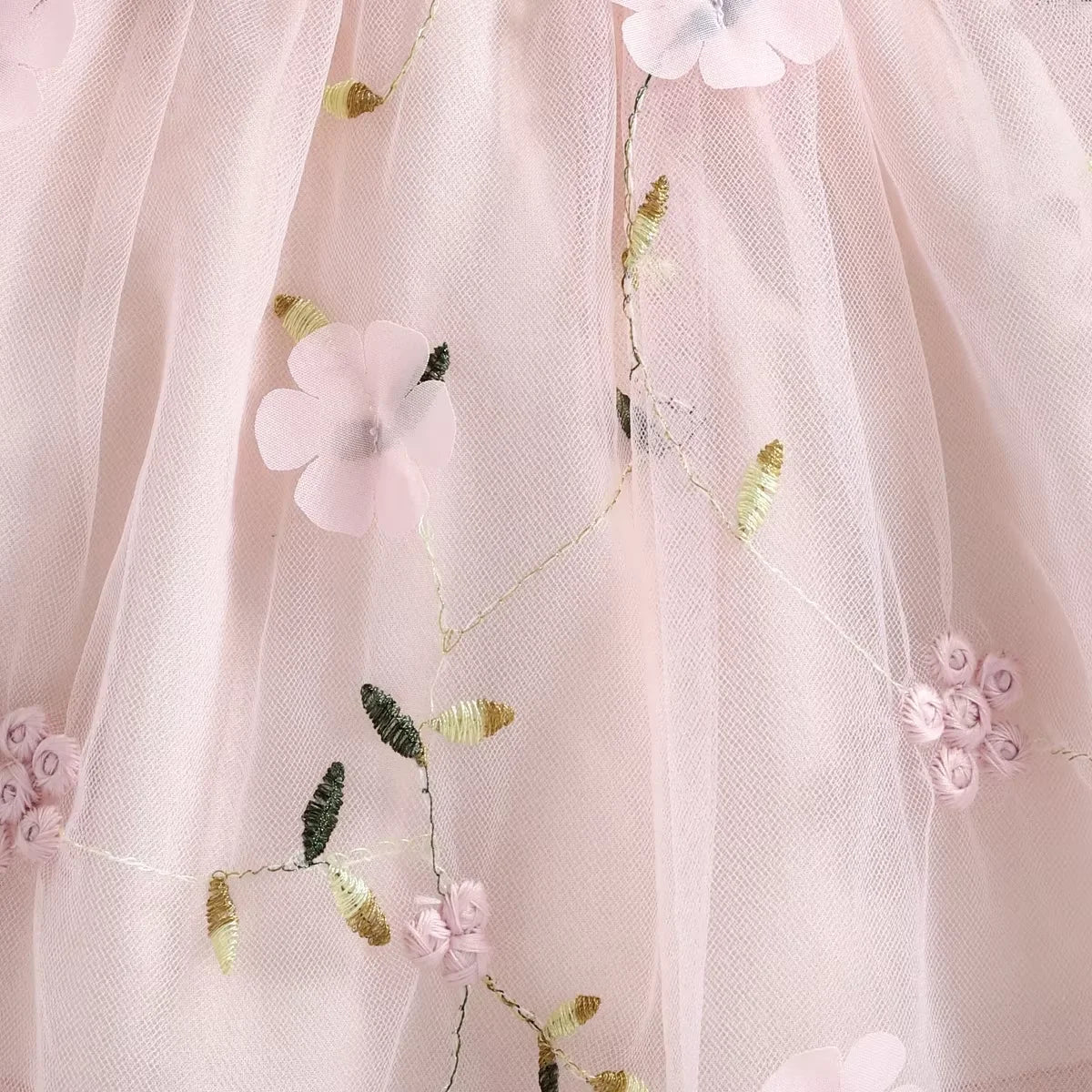 Pink Floral Mesh Baby Dress