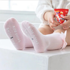 Baby Girls' Non-Slip Knee Socks, 3 Pairs with Bows