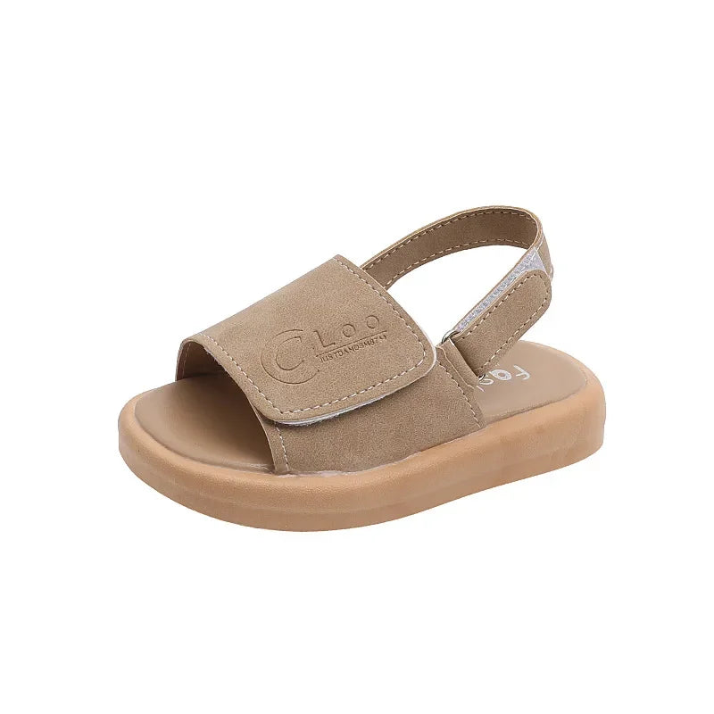 Boys' Open-Toe Leather Sandals, Ages 1-6 Summer Shoes