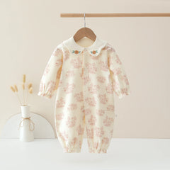 Spring Velvet Printed Baby Suit