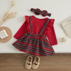 Ruffle Long Sleeve Christmas Romper