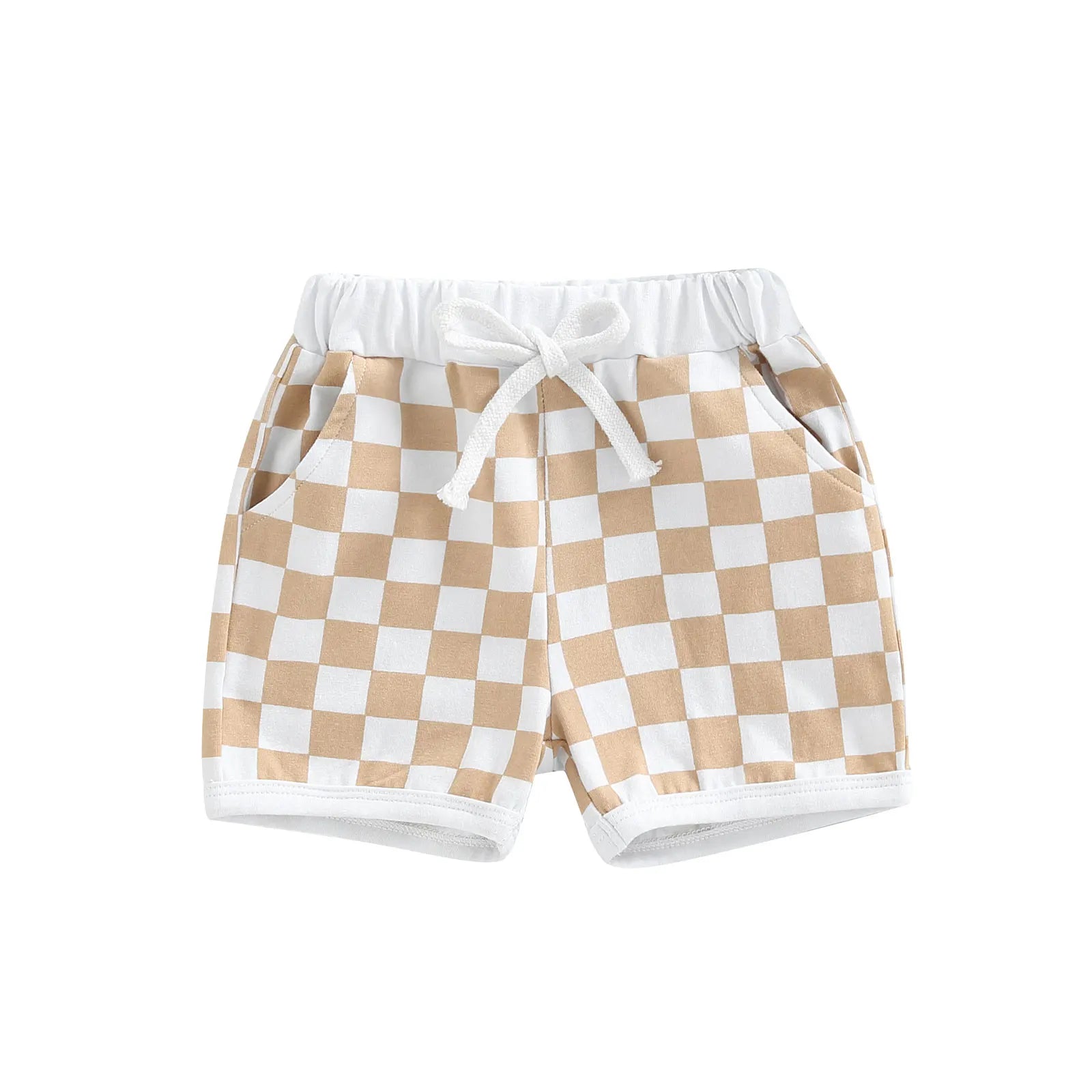 Kids Checkerboard Print Shorts
