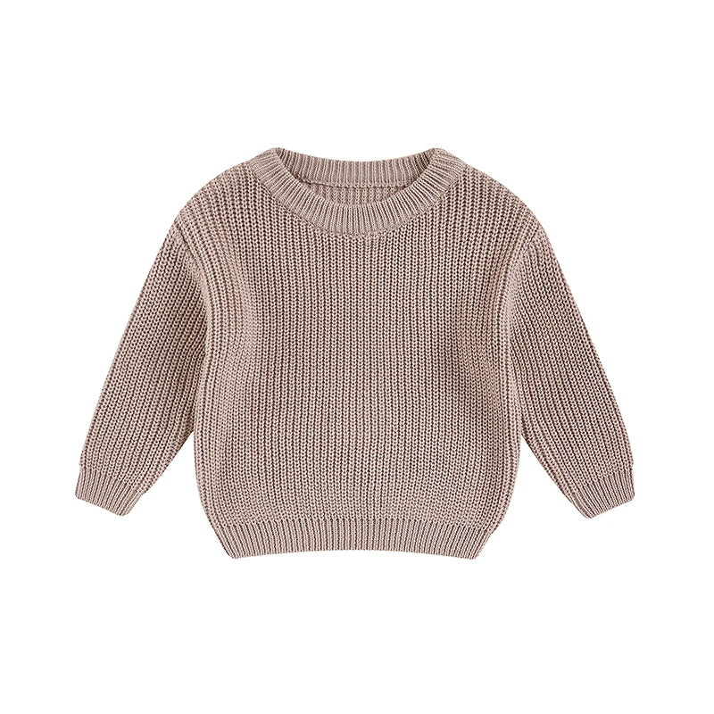 Basic Cotton Long Sleeve Sweater - PAMU8