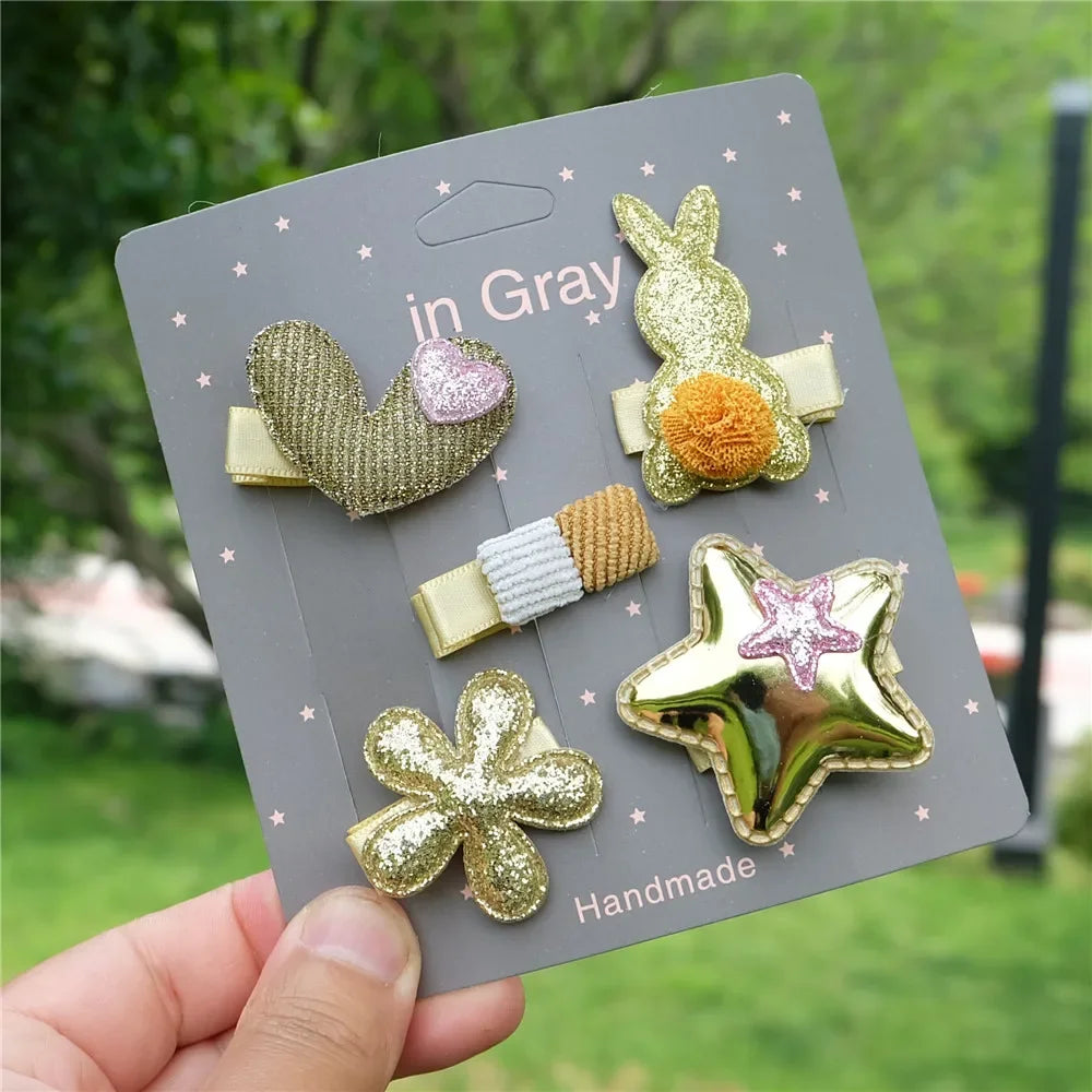 5Pcs/set Cartoon Hairpins