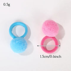Plush Ball Hair Ties, 40-Pack Elastic Bands for Girls